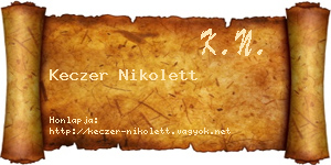 Keczer Nikolett névjegykártya